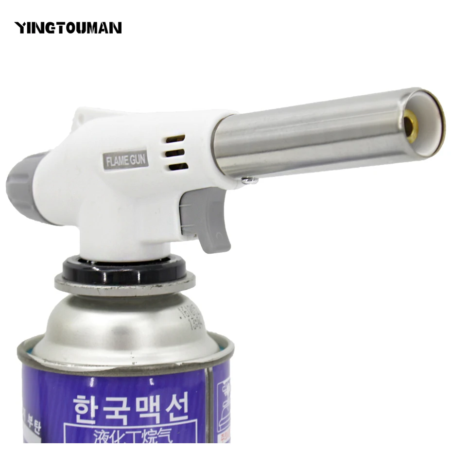 

YINGTOUMAN Fully Automatic Electronic Flame Gun Butane Burners Gas Adapter Torch Lighter Hiking Camping Equipment Gas Torch