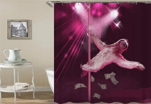 OLOEY занавески для душа для декора ванной комнаты 3D принт индивидуальные животные зверь Водонепроницаемый полиэстер ткань занавески для ванной комнаты - Цвет: tp193