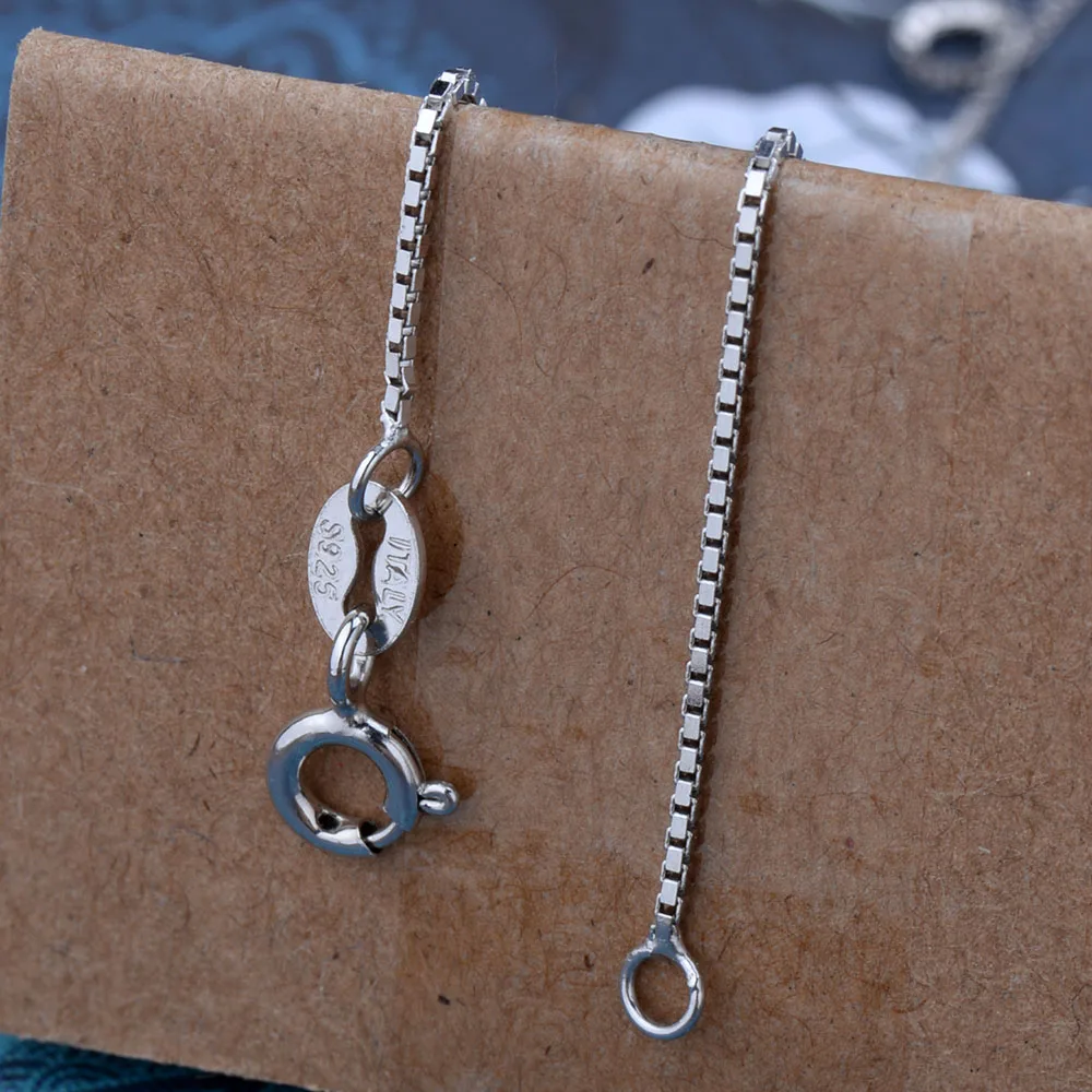 Basic Chain Only 100% 925 Sterling Silver Lobster Clasp Necklace Chain 40cm 50cm Link Ball Box Popcorn Chain Fine Jewelry