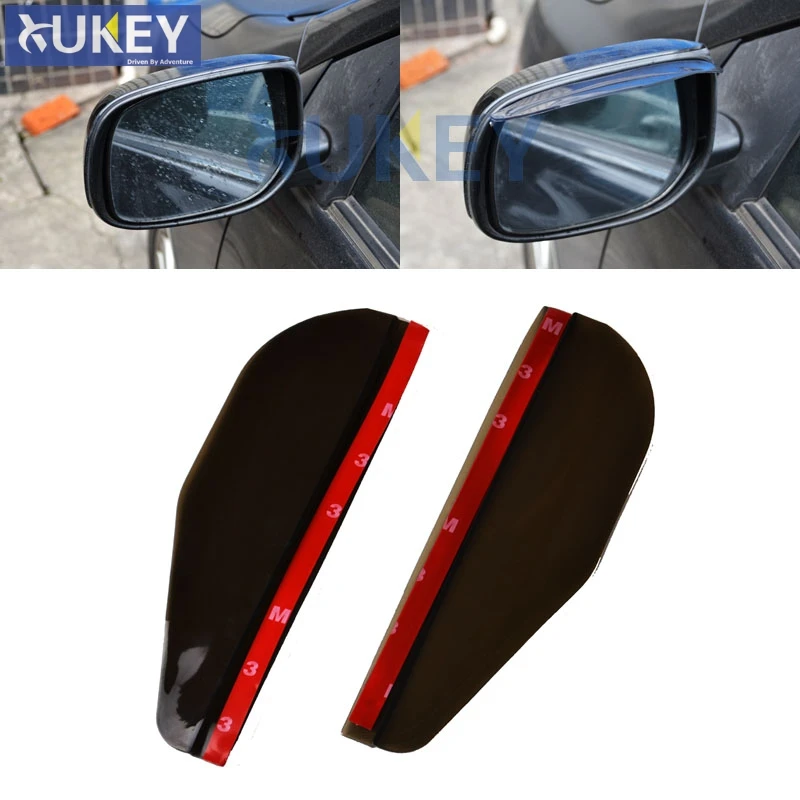 

Universal Pair Smoked Black Car Door Side Rear View Wing Mirror Rain Visor Guard Weather Snow Shield Sun Shade Cover Rearview