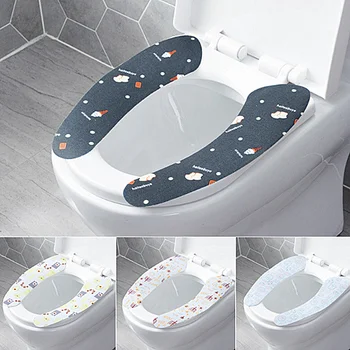 

Washable Printed Toilet Mat Bathroom Tool Cover Pad Closestool Cushion Home Decoration