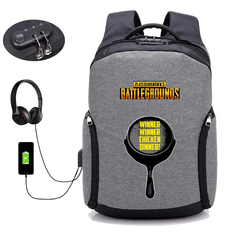 Игровой PUBG плеер unknown's battlegrounds рюкзак usb зарядка Студенческая книжная сумка подростковый ноутбук Противоугонный Рюкзак 16 стиль