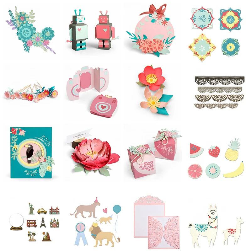 

Flowers Animals Lace Frame Metal Cutting Dies Stencil For DIY Scrapbooking Embossing Album Photo Paper Cards Crafts New 2019
