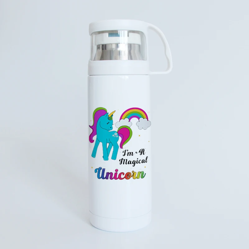 

350ml Thermal Cup Vacuum Flask Heat Water Tea Mug Thermos Coffee Mugs Unicorn design Vacuum Flask Thermos Travel Cup
