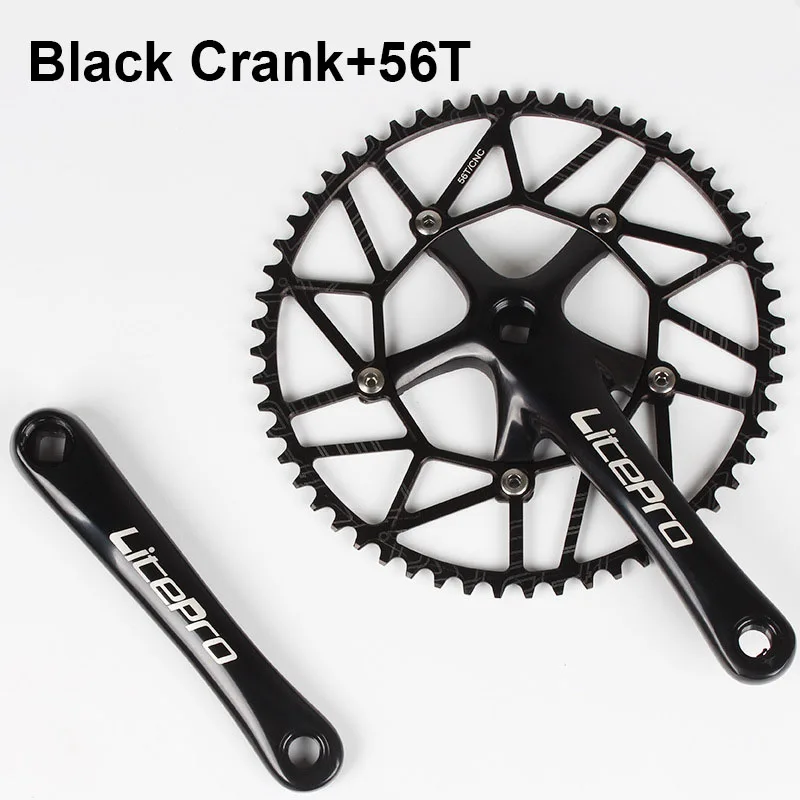 Кривошип велосипеда шатун 130 BCD четыре 4 размера зубы BMX цепное кольцо складные велосипедные цепи колеса и Кривошип - Цвет: 56T Black Crank