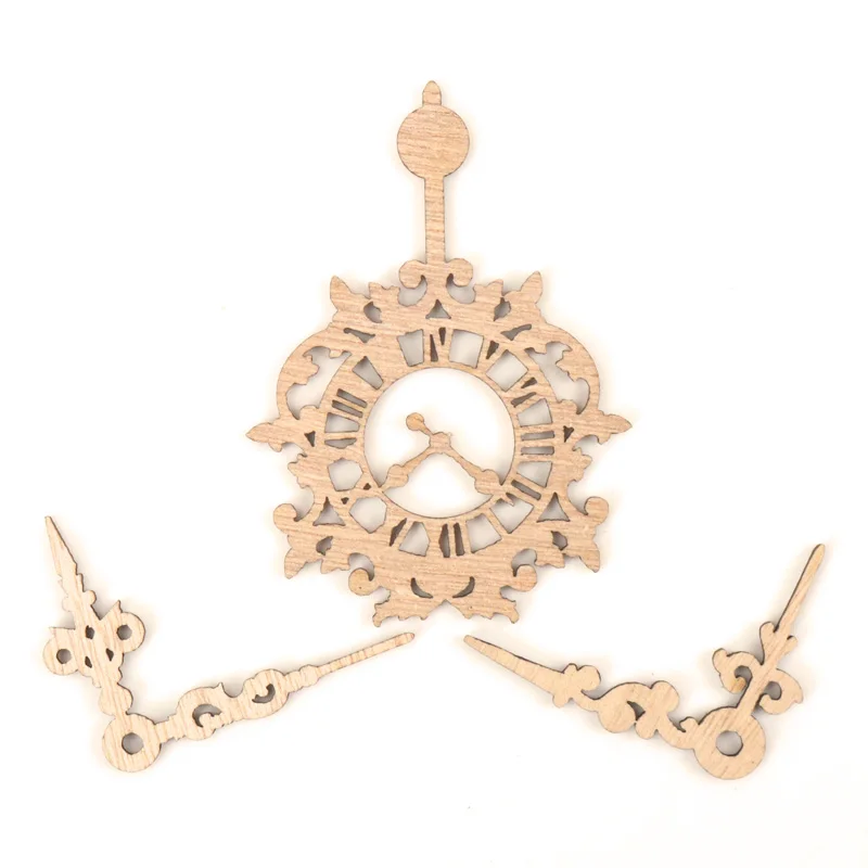 

European Clock Pattern Wooden Scrapbooking Collection Craft For Handmade Accessory Home Decoration DIY 55-83mm 6pcs
