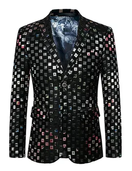 

Flora Suit Men Suit Shining Male Suits Stage Singer Slim Fit Groom Wedding Suit Mens Prom Latest Coat Designs XS-5XL custom suit