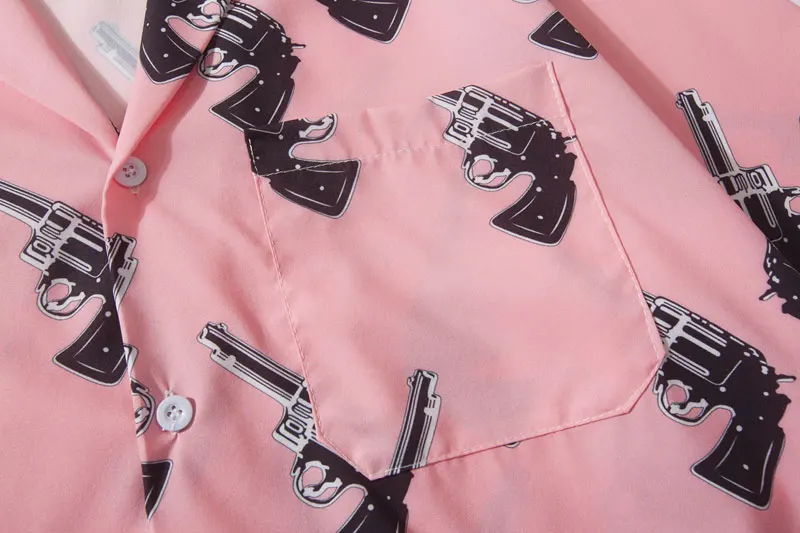 Pistol Gun Print Hawaiian Shirts 3