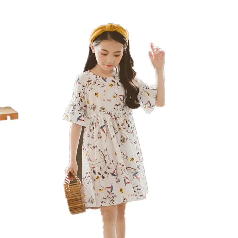 

Girls Dresses Summer Vestidos Children Floral Print Evening Dress 2018 Princess Costumes Kids Clothes Baby Girl Party Dress 3-14
