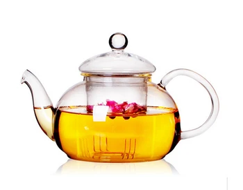 1PC New Practical Resistant Bottle Cup Glass Teapot with Infuser