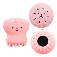 1 шт., силиконовая щетка для очищения лица, очищающая кожу лица, очиститель пор, отшелушивающая щетка для мытья скраба лица, уход за кожей, маленькая форма осьминога