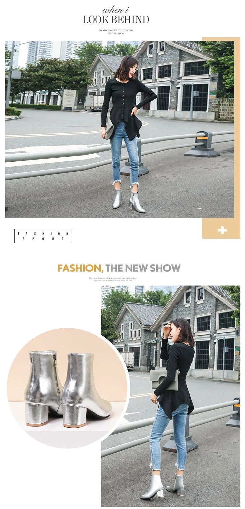 RQFF Brand Winter Boots Women With Box Big size 34-43 Shoes Woman 6CM Heel Ankle Boot Female Footwear Gold Leather Ladies Shoe (2)