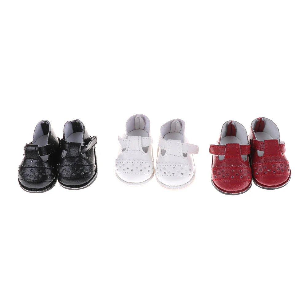 One Pair PU Leather Shoes Cute Doll Shoes Adorable Party Ankle Strap For 16 Sharon Dolls