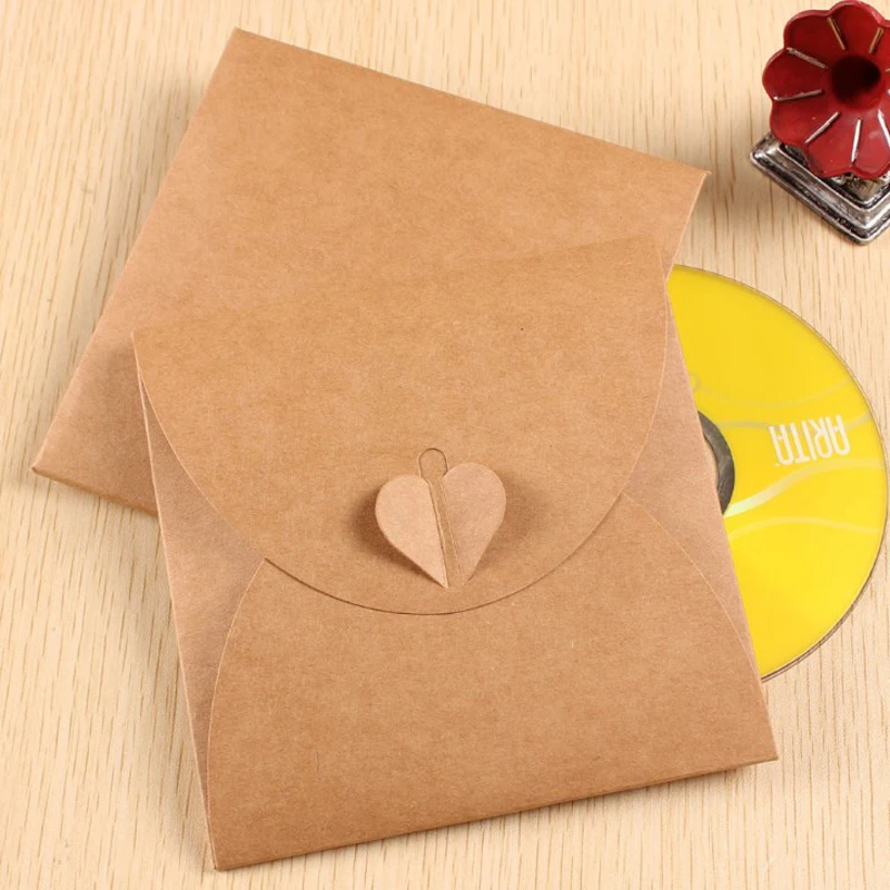 

5 Pcs/lot Hot sale Wedding CD Storage Bag Kraft Paper Disc CD Sleeve Packaging Photography DVD Cover Holder