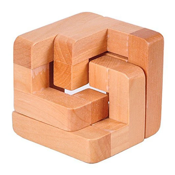 3D деревянная Блокировка объемный замок логическая головоломка заусенцы головоломки головоломка интеллектуальная игрушка магический куб
