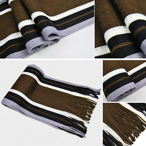 Новое поступление, Мужская классическая акриловая шаль, зимний теплый длинный полосатый шарф с бахромой, 6YUM