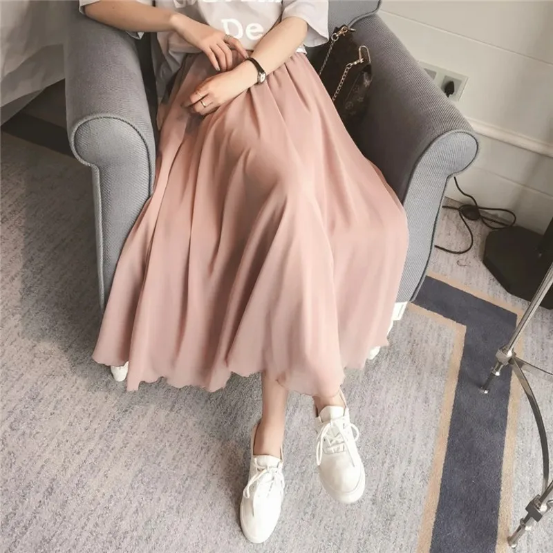 

New Beach Chiffon Women Girl Skirts Long Skirt Women 8SK045