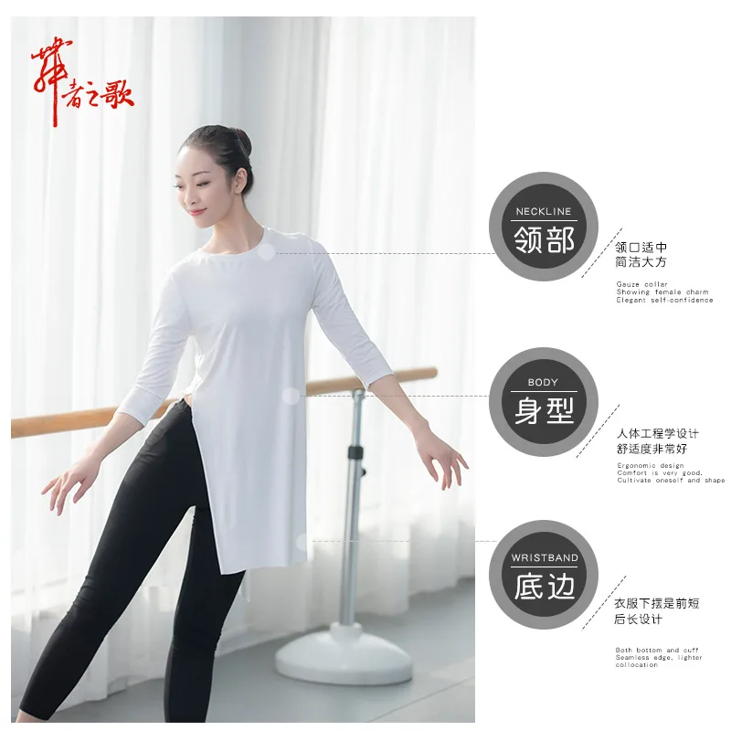 Women cropped sleeve yoga shirt dance practice blouse modal long fitness top sports wear for women gym tops women shirts