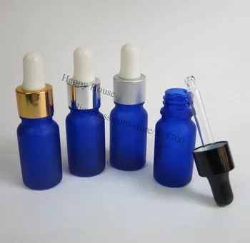 

360 x 10ml Empty Refillable Frost Blue Glass Dropper Bottle 10cc Blue Glass Essential Oil Bottle With Aluminum Dropper