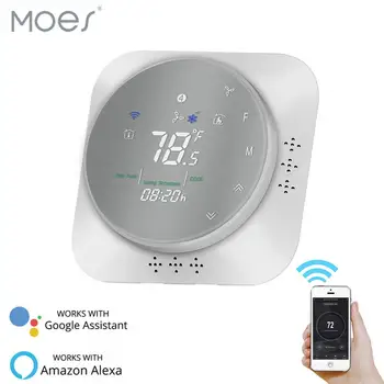 

Moes Smart WiFi Programmable Thermostat ,Metal Brushed Panel,Smart Life/Tuya APP Remote Control,Works with Alexa Google Home