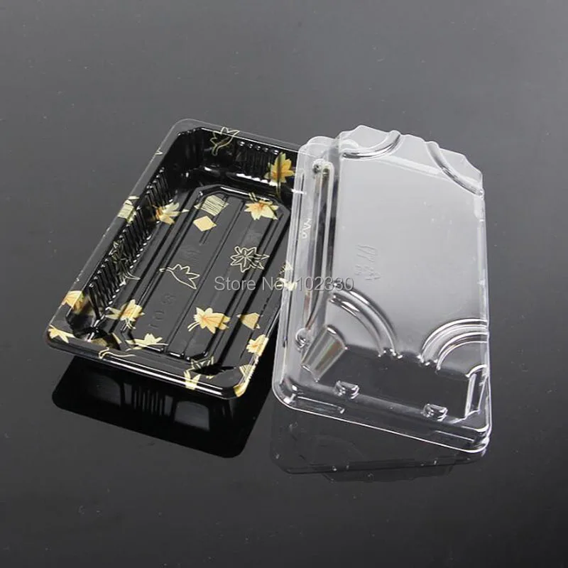

200 sets Japanese-style Clear Plastic Lunch Box Dinnerware Boxes Disposable Food Container Sushi Box Take Away