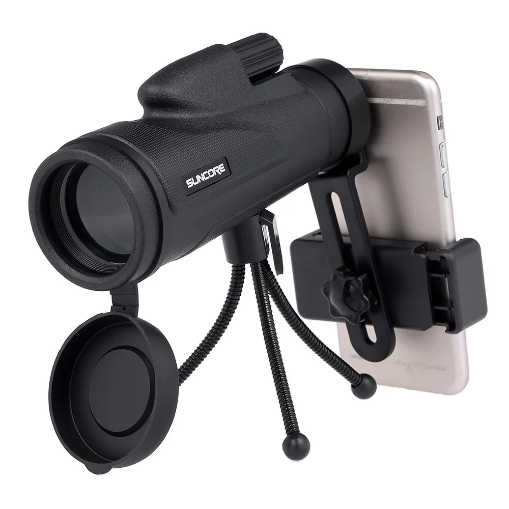 SUNCORE Hunting Telescope Monocular with Tripod Phone Adapter Holder High Power Monocular