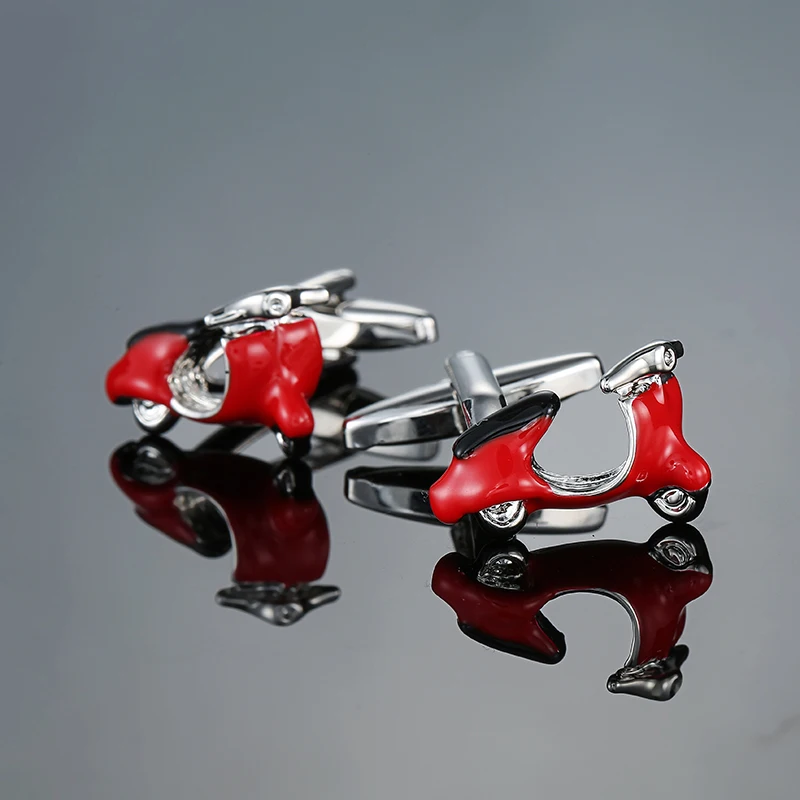 NEW Fashion 3D Motorbike Shirt Cufflinks for Mens Cuff buttons High Quality Red Enamel Brand Wedding Gift Jewelry | Украшения и