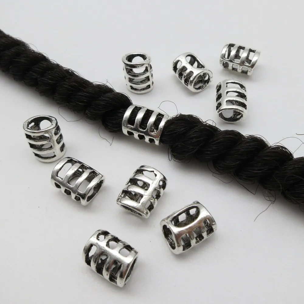 10pcs 20pcs metal silver hair braid dread dreadlock beads rings tube