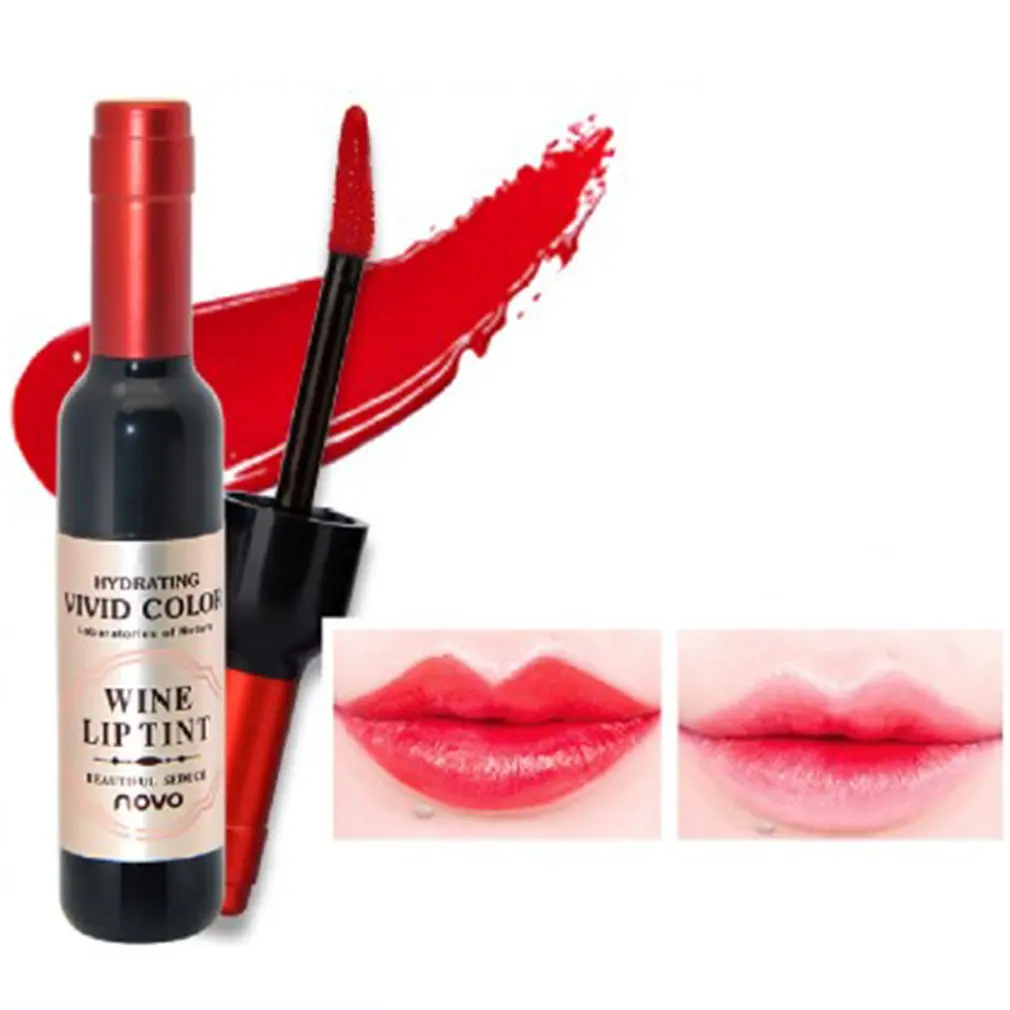 Красное вино бутылка губы увлажняющее средство для макияжа длительный блеск для губ Матовая жидкая губная помада Водонепроницаемая Пигмент косметический инструмент - Цвет: 3