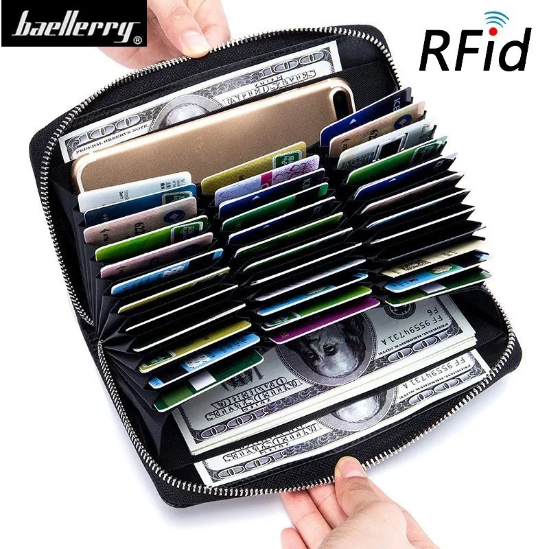 

Card Holder Women Wallet Genuine Leather Long Coin Purse Phone Pcket Clutch Wallet 36 Cards Holder Female Card Wallets Carteras