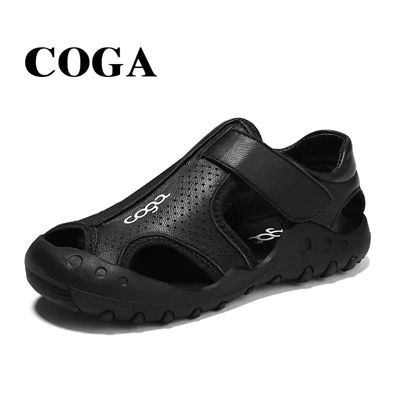 

New Style Of Fashion Casual Boys Girls Sandal For Baby Shoes Anti-Slip Children Sandals COGA Pure black