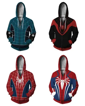 

8 Style Spiderman Cartoon 3D Hoodies Jacket Printed Women Men Hooded Zipper Sweatshirt Loose Long Sleeve Coat Plus Size Dropship