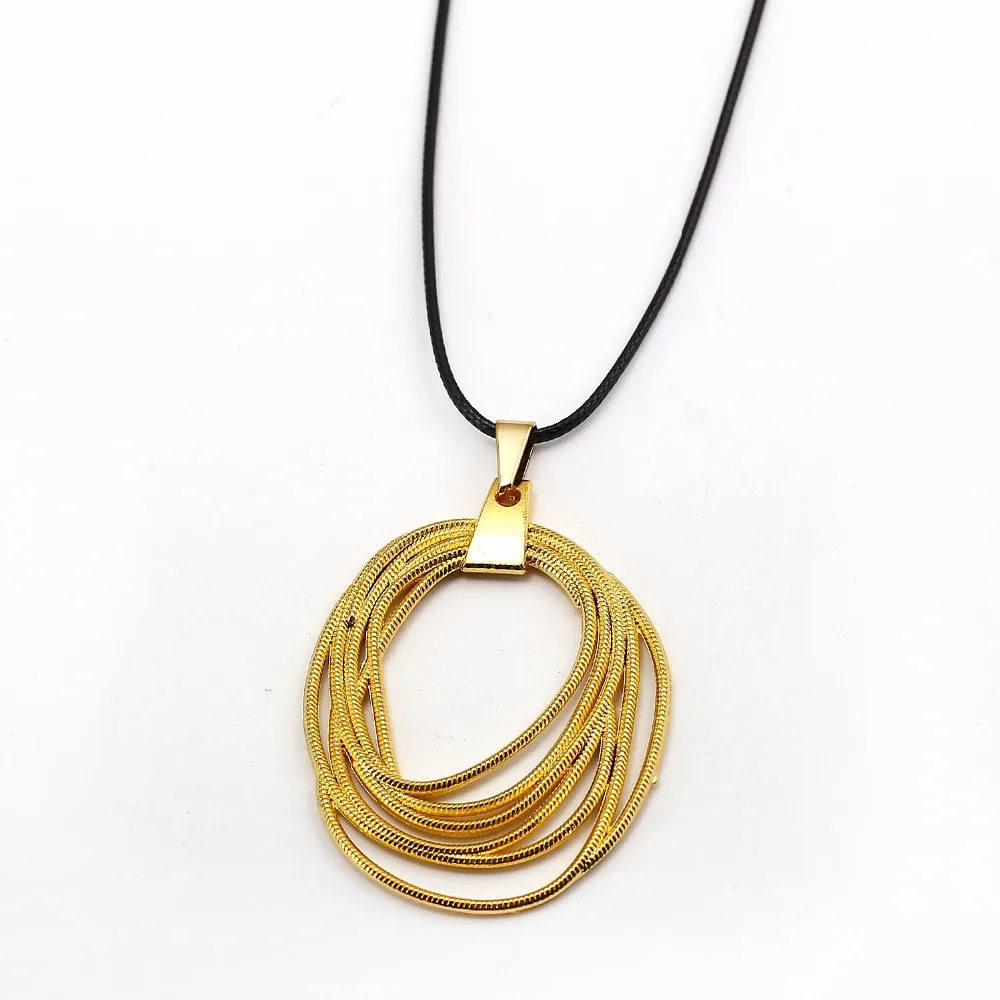 

Wholesale Wonder Woman Lasso of Truth Necklace Design LASSO Pendant with Black Rope Super Hero Necklace