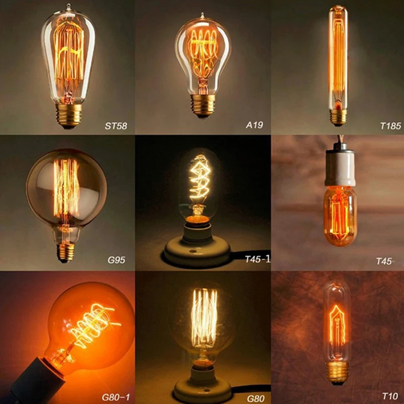  vintage Edison Light Bulbs Tungsten wire light source Pendant Lights 110V 220V E27/E26 Brass Lamp H - 32817731740