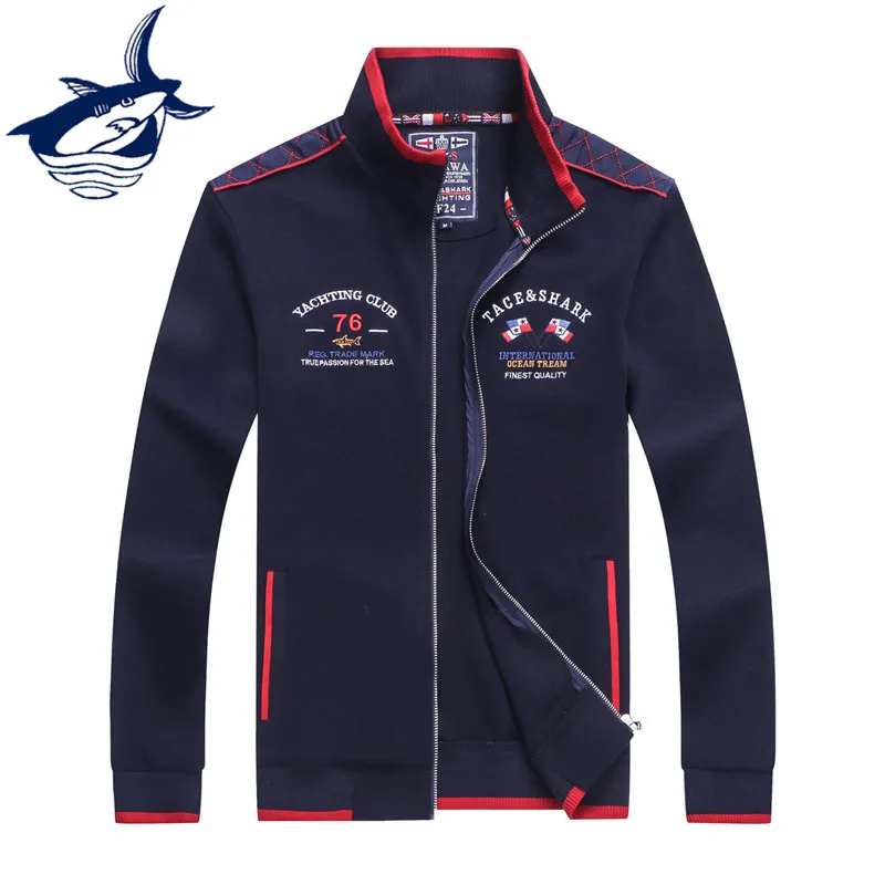 

Royal luxury brand Tace & Shark jacket men veste homme autumn chaquetas hombre zipper embroidery mens jackets sweater coats man