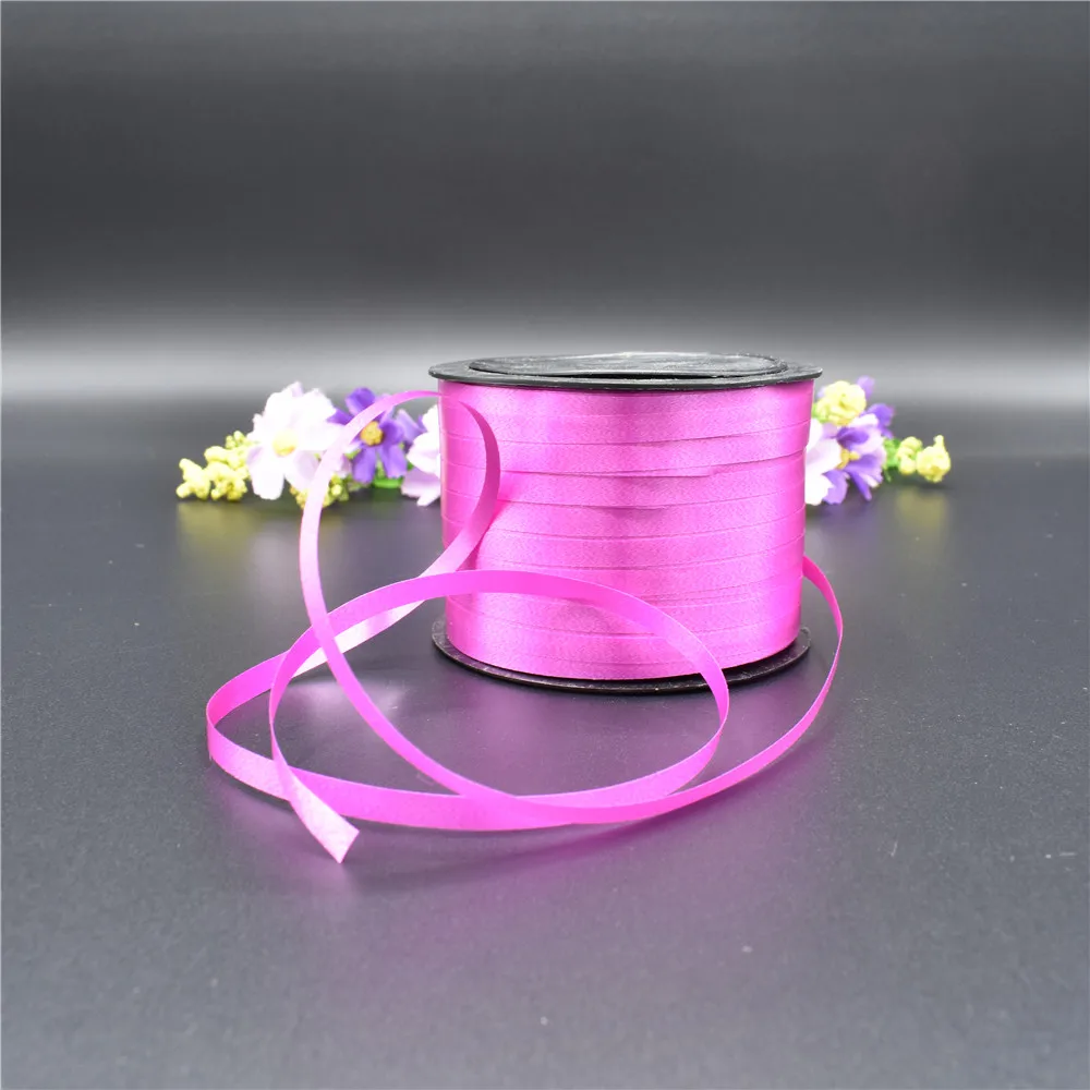 Воздушные шары ленты лента-лазер для вечерние украшения подарки на день рождения DIY упаковка свадебные украшения фольги атласные ленты аксессуары - Цвет: Rose 5mmX100Yard