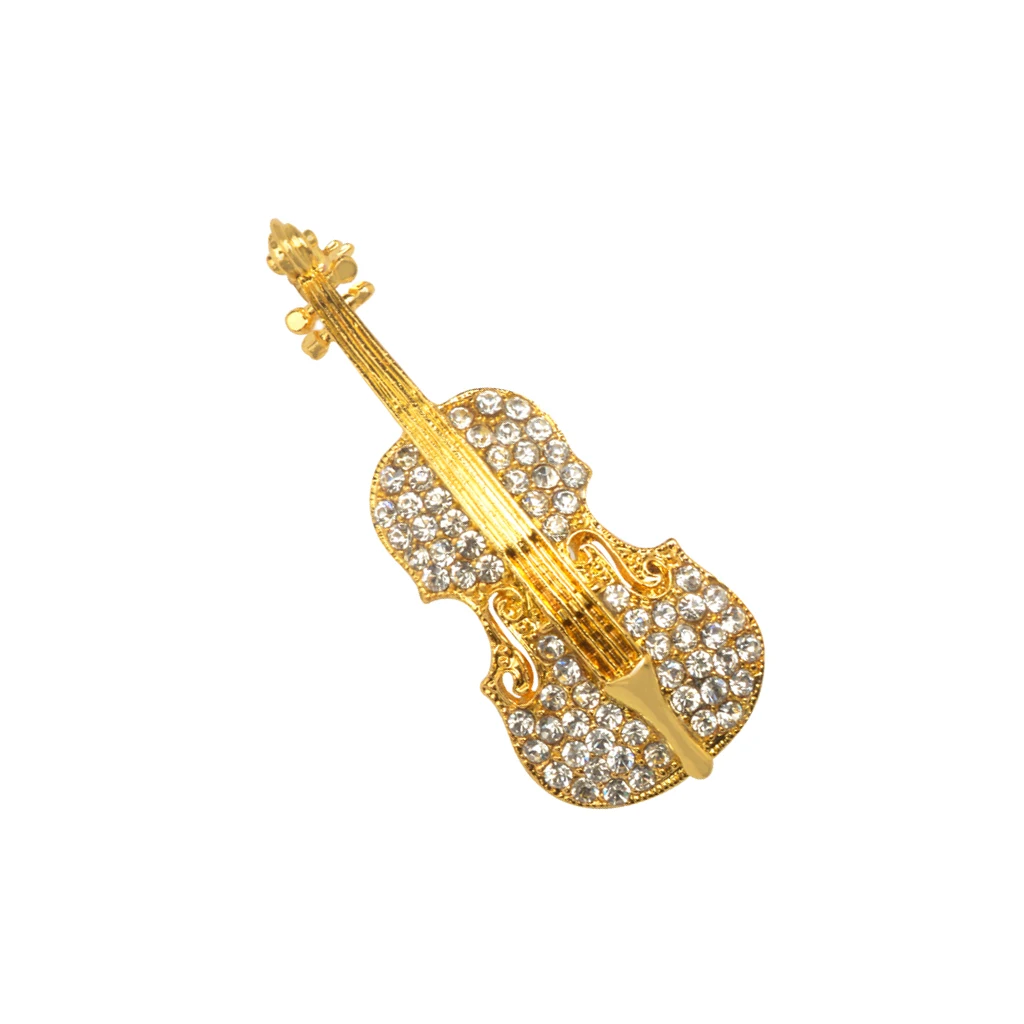 Broschen Violine mit Kristallsteinen Brooch Pin