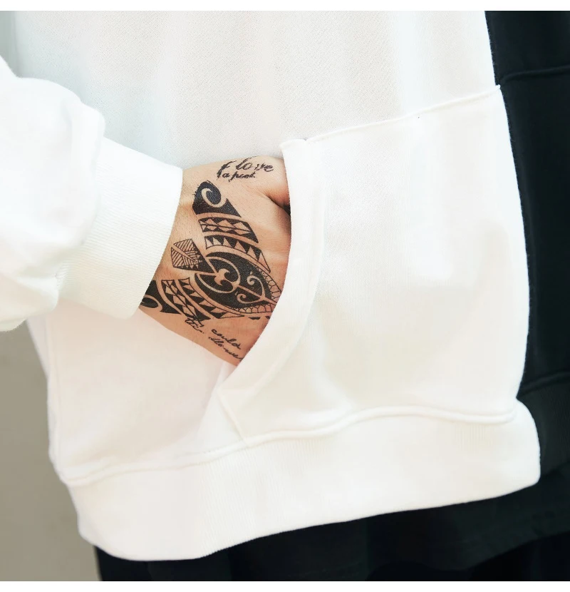 Aolamegs Hooded Sweatshirts Men Women Patchwork Smile Print Hoodie Fashion Casual Hip Hop Streetwear Contrast color Men Clothing (18)