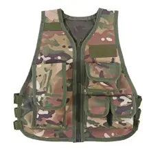 Детский Камуфляжный снайперский жилет одежда для охоты Детский костюм для мальчиков и девочек лесной Ghillie армейская тактическая форма джунгли боевая одежда