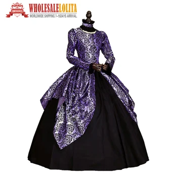 

Victorian Gothic Fairy Princess Brocade Ball Gown Dress Reenactment Halloween Costume