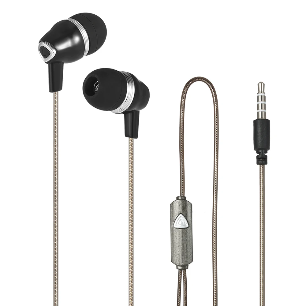 

3.5mm Wired Earphones In-Ear Stereo Music Headset Line Control Headphones Hands-free w/ Microphone for Xiaomi Huawei Lenovo HTC
