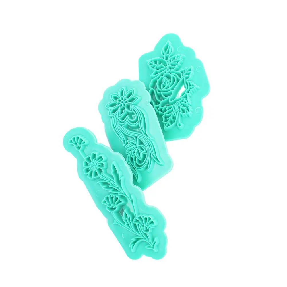 New Plastic Flower Embosser Cake Fondant Sugarcraft Cookie Decorating Tools Cutters Cake Mold