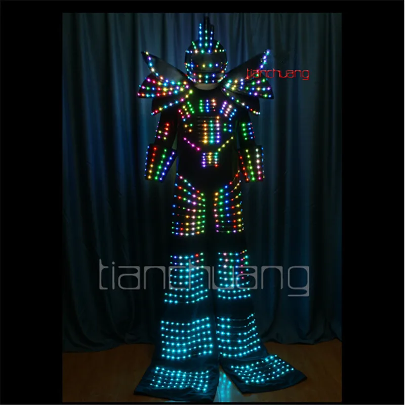 TC-130 RGB robot stilts танцевальные светодиодные костюмы полноцветная цветная световая