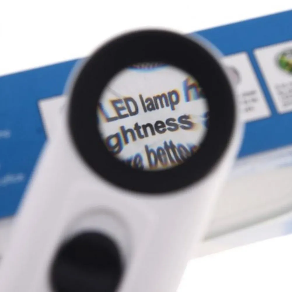 Ручной вкл/выкл 40x LEDLight Микроскопическое увеличительное стекло лупа для ювелирных плат отличительные знаки с AAA