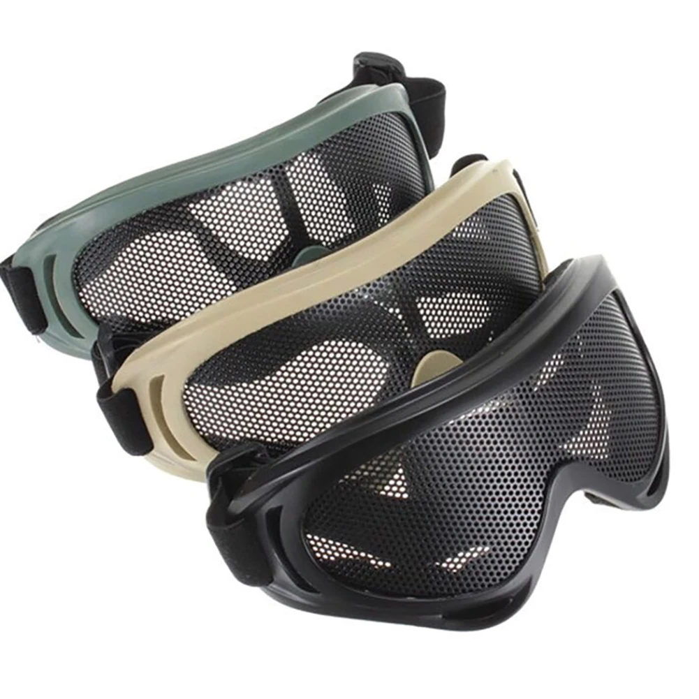 

Outdoor Tactical Airsoft Adjustable Goggles Mesh Bulletproof CS Glasses