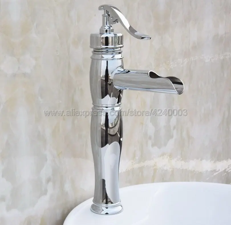 

Water Pump Look" Style Chrome Bathroom Vessel Sink Basin Tap Faucet Single Hole Hot and Cold Water Taps Deck Mounted Kcy022