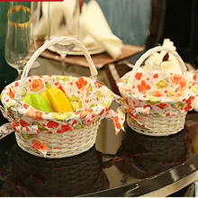 Маленькие и большие размеры плетеная корзина для хранения корзины-органайзер для фруктов яйца в винтажном стиле плетеная корзина для пикника, корзина для исходящих декоративные плетеные корзины