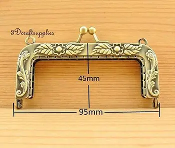 

Vintage coin frame sewing bag purse frame clasp alloying 9.5 cm anti brass D18