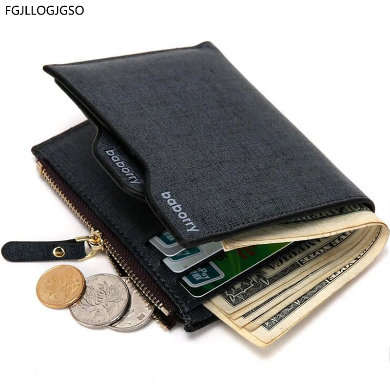 

2017 Hot New arrival Fashion Men's leather wallet with zipper coin pocket male purse with removable card holder Free shipping