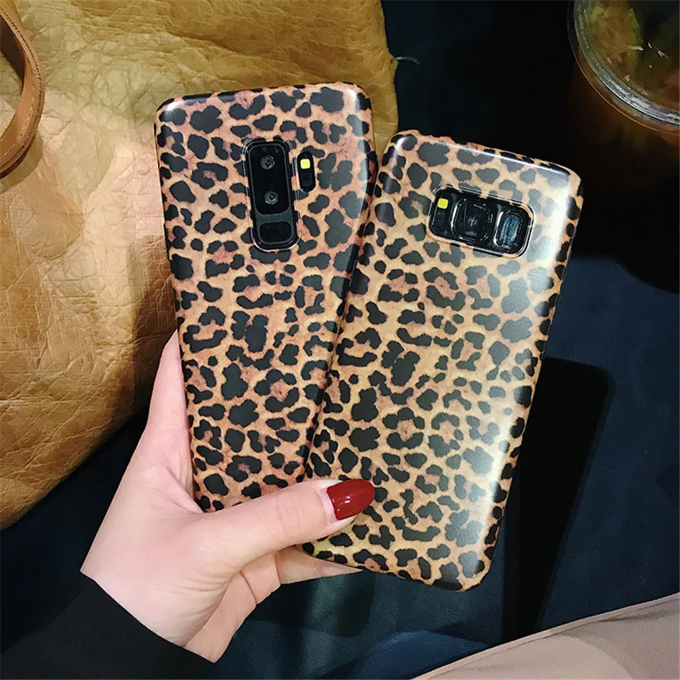 Fashion Leopard Print Phone Case For Samsung Galaxy S8 S8plus S9 Plus NOTE 8 9 Luxury Soft Cover With Lanyard |